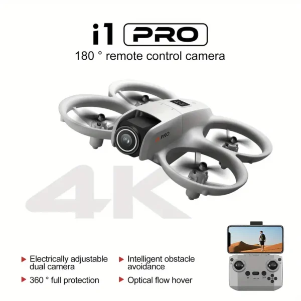 PRO 4K Dual-Camera Drone, 180° Camera Steering, Dual Batteries, Intelligent Obstacle Avoidance, Optical Flow Positioning, 360° Roll, Gyroscope - oxbig mart