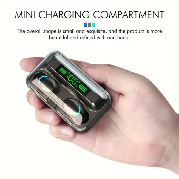 TWS Wireless Earbuds, Stereo Sound Headphones, Sport Headset, In Ear Earphones with LED Display Charging Bin F9 Tws In-Ear Hi-fi Stereo Wireless Earphone Wireless Earbuds Sports Life Headphones Gaming Headset for iPhone Android, Gifts for Man Women