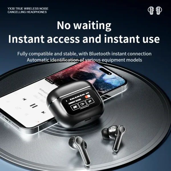 Touch Screen ANC Active Noise Cancellation Wireless Earphone TWS - OXBIG MART 8